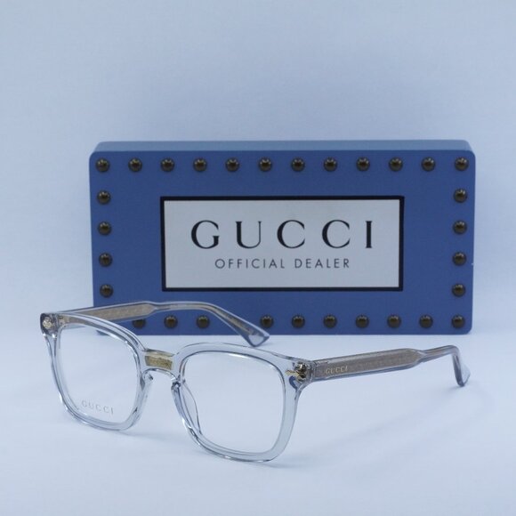 Final Price! Gucci GG0184O 005 Grey Transparent Eyeglasses 50mm